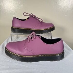 NWOT Dr Martens Oxford Purple Zavala Lo Platform Leather Lace Up Shoes W 8 M 6.5